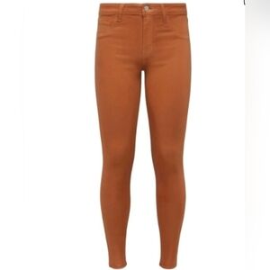 L'Agence MARGOT coated High-Waisted Skinny Jeans-brown /camrl Color Sz 29